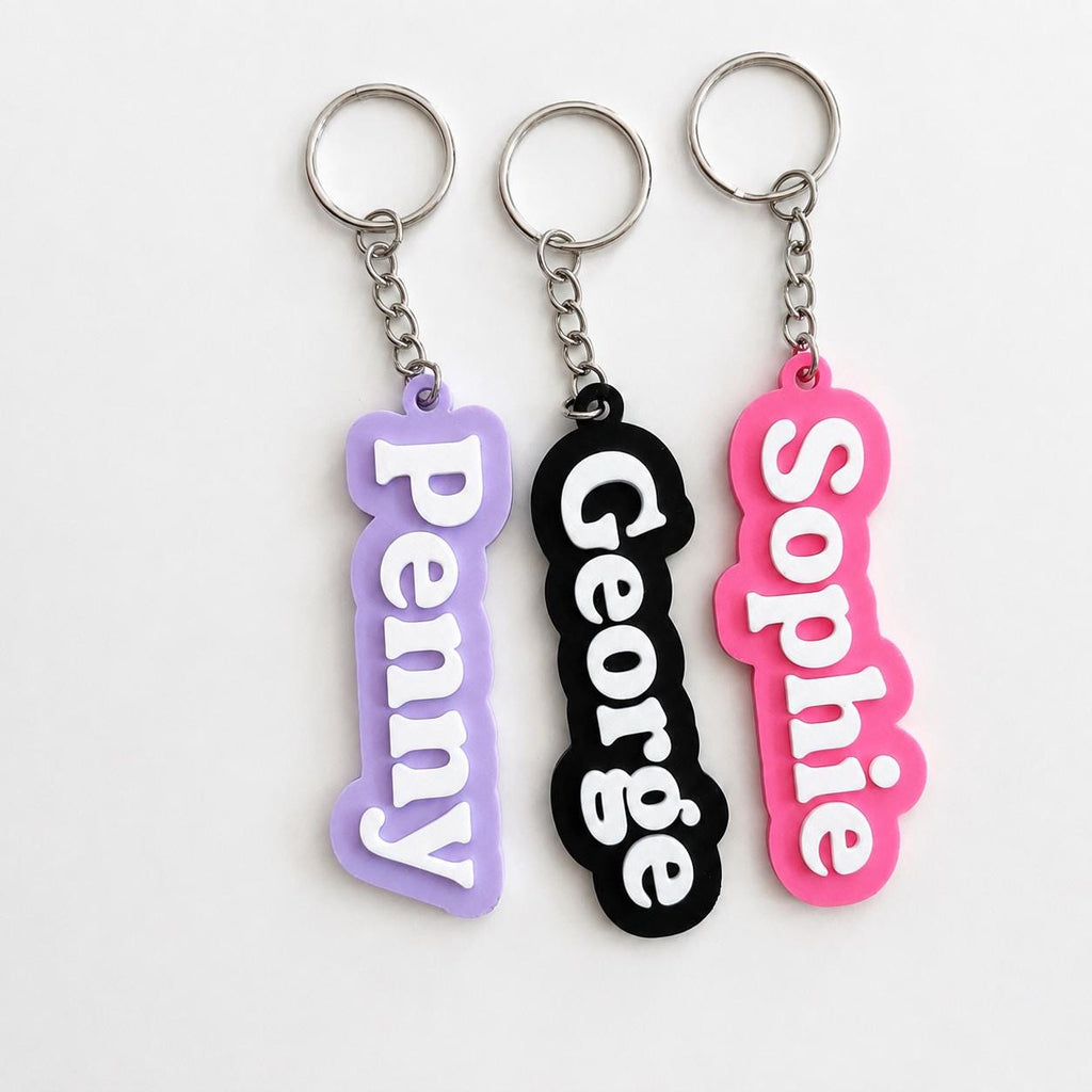 Personalised Name Keyring Kids Backpack Keychain New Driver Pass Party Bag Gift