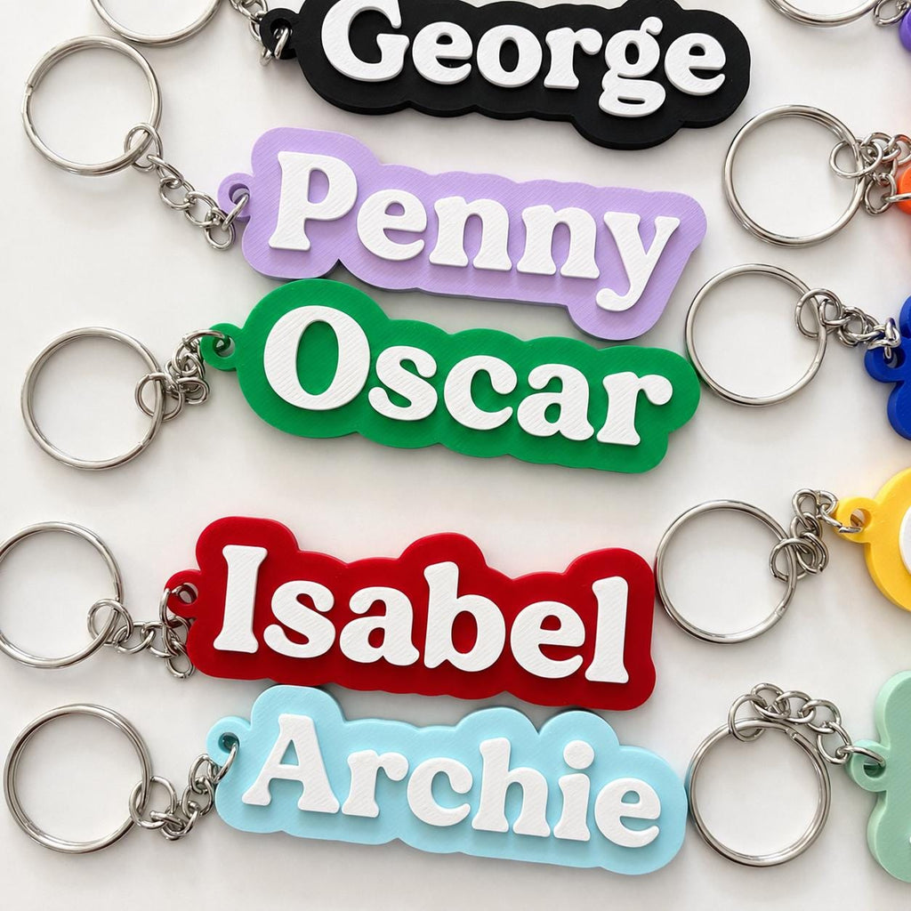 Personalised Name Keyring Kids Backpack Keychain New Driver Pass Party Bag Gift