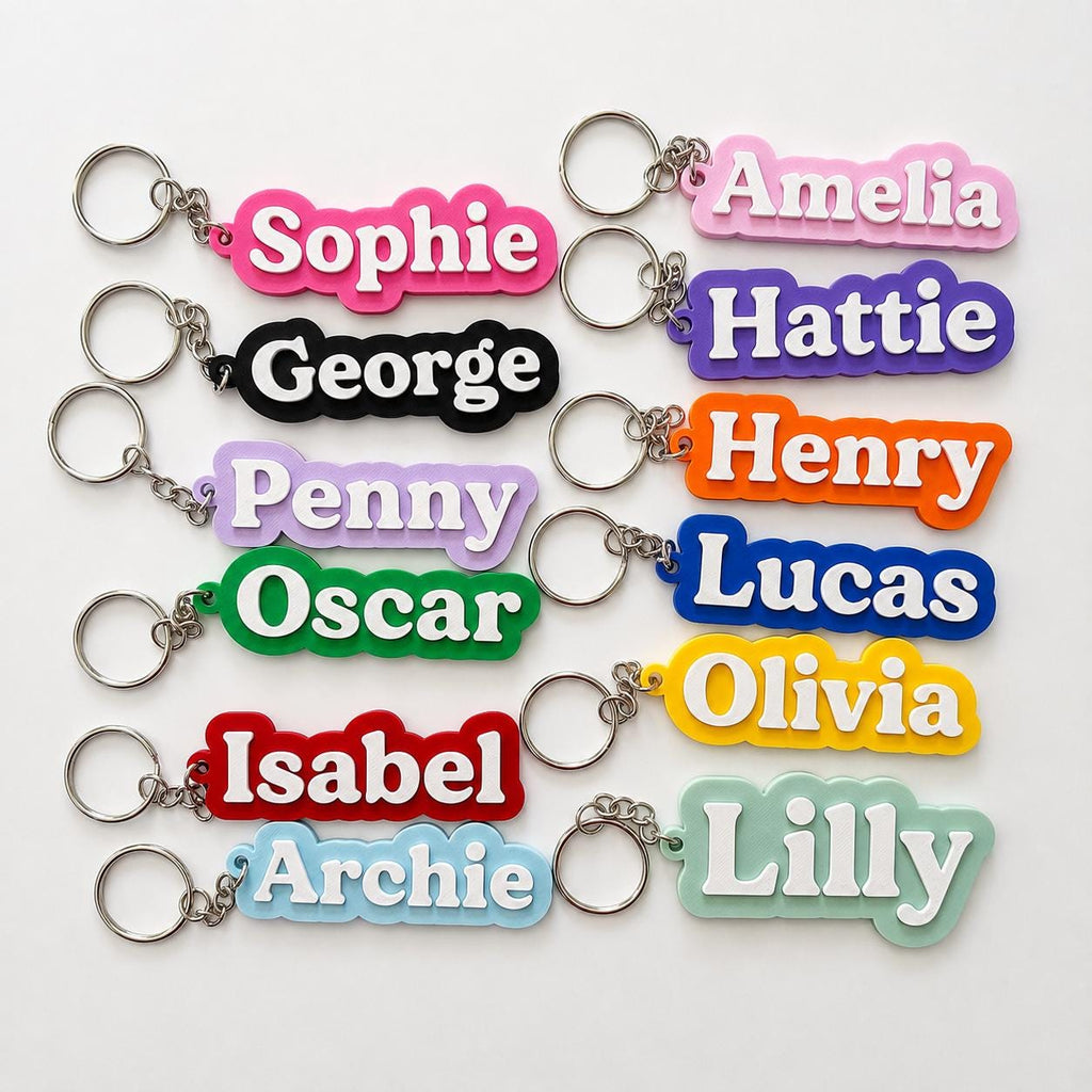 Personalised Name Keyring Kids Backpack Keychain New Driver Pass Party Bag Gift