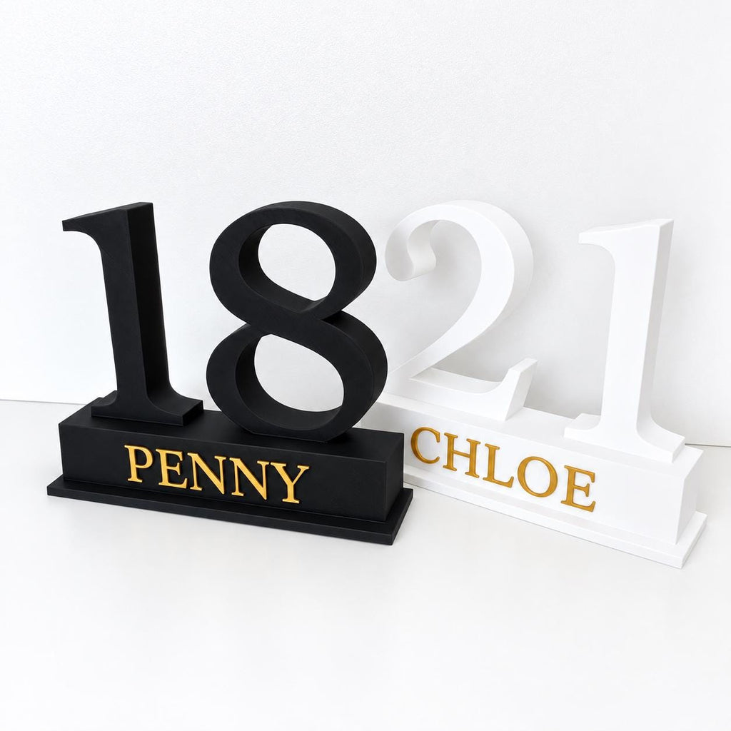 Personalised Birthday Sign 18th 21st 30th Name Number Age Gift Table Decoration