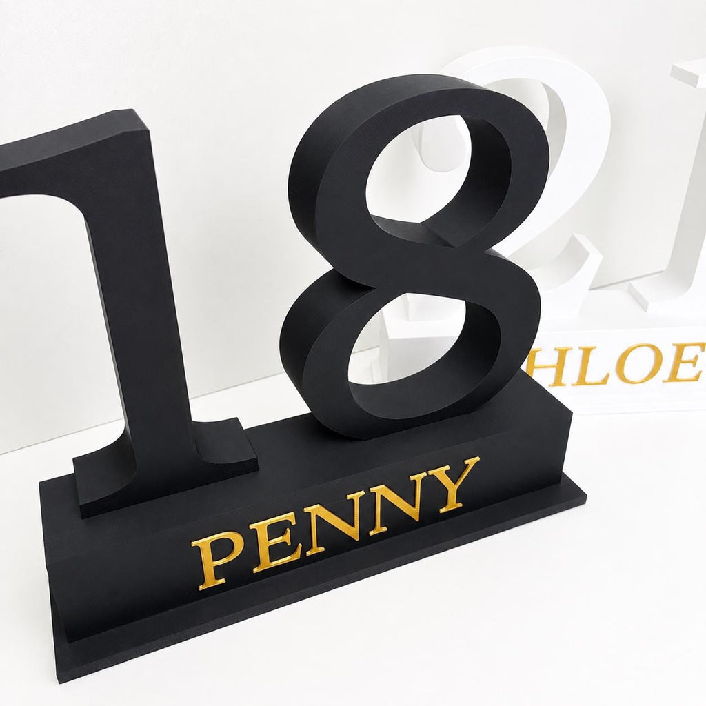 Personalised Birthday Sign 18th 21st 30th Name Number Age Gift Table Decoration