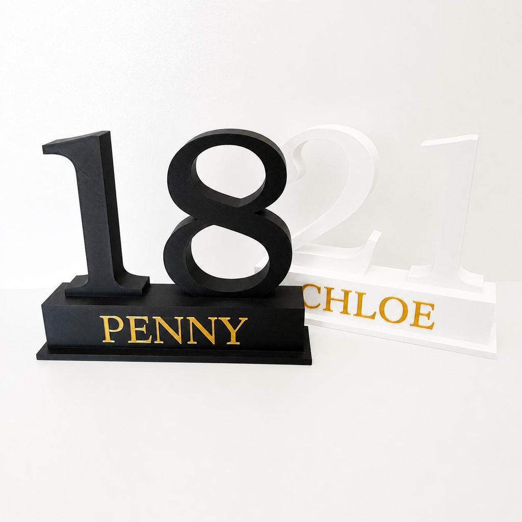 Personalised Birthday Sign 18th 21st 30th Name Number Age Gift Table Decoration