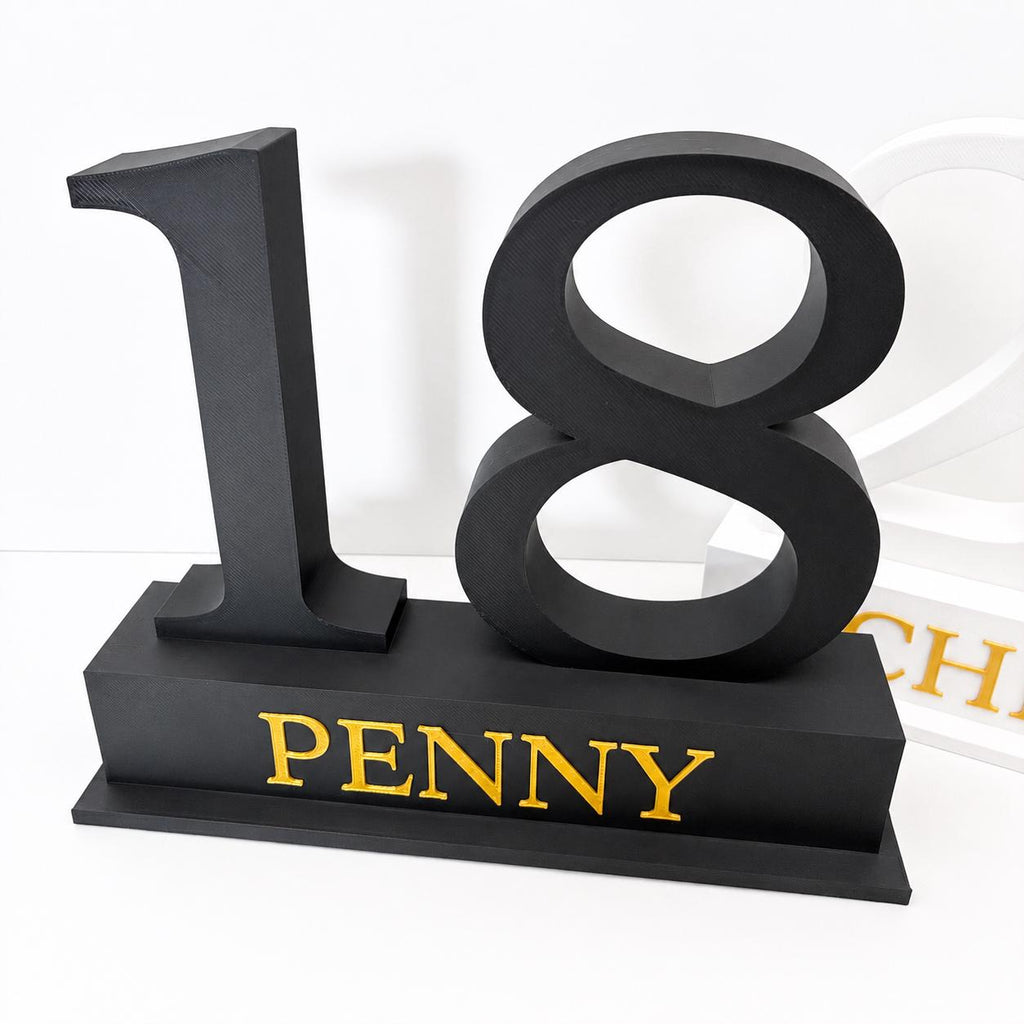 Personalised Birthday Sign 18th 21st 30th Name Number Age Gift Table Decoration