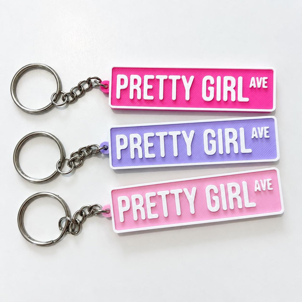 Pretty Girl Avenue Keyring Kids Backpack Keychain Bag Charm New Driver Pass Gift