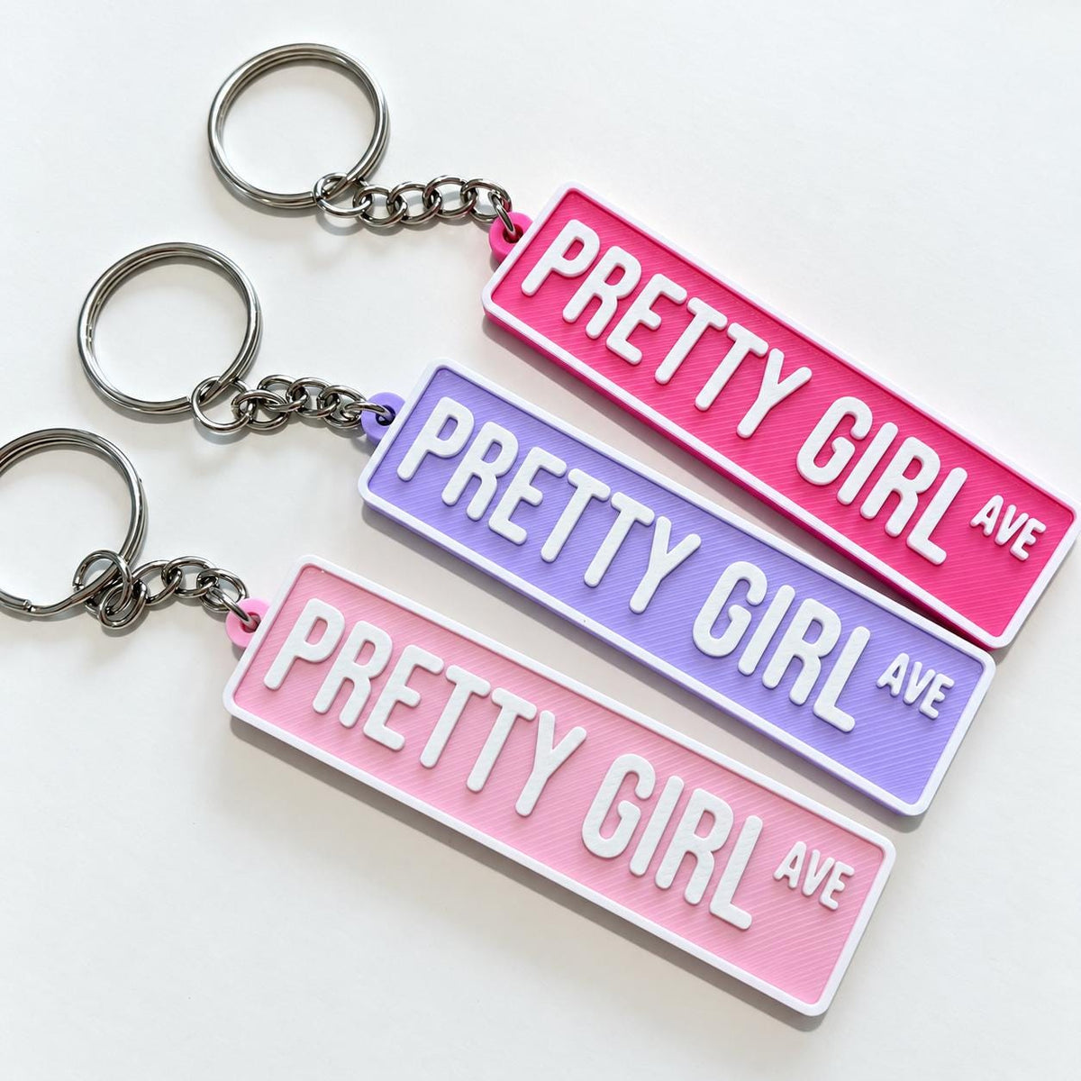 Pretty Girl Avenue Keyring Kids Backpack Keychain Bag Charm New Driver Pass Gift