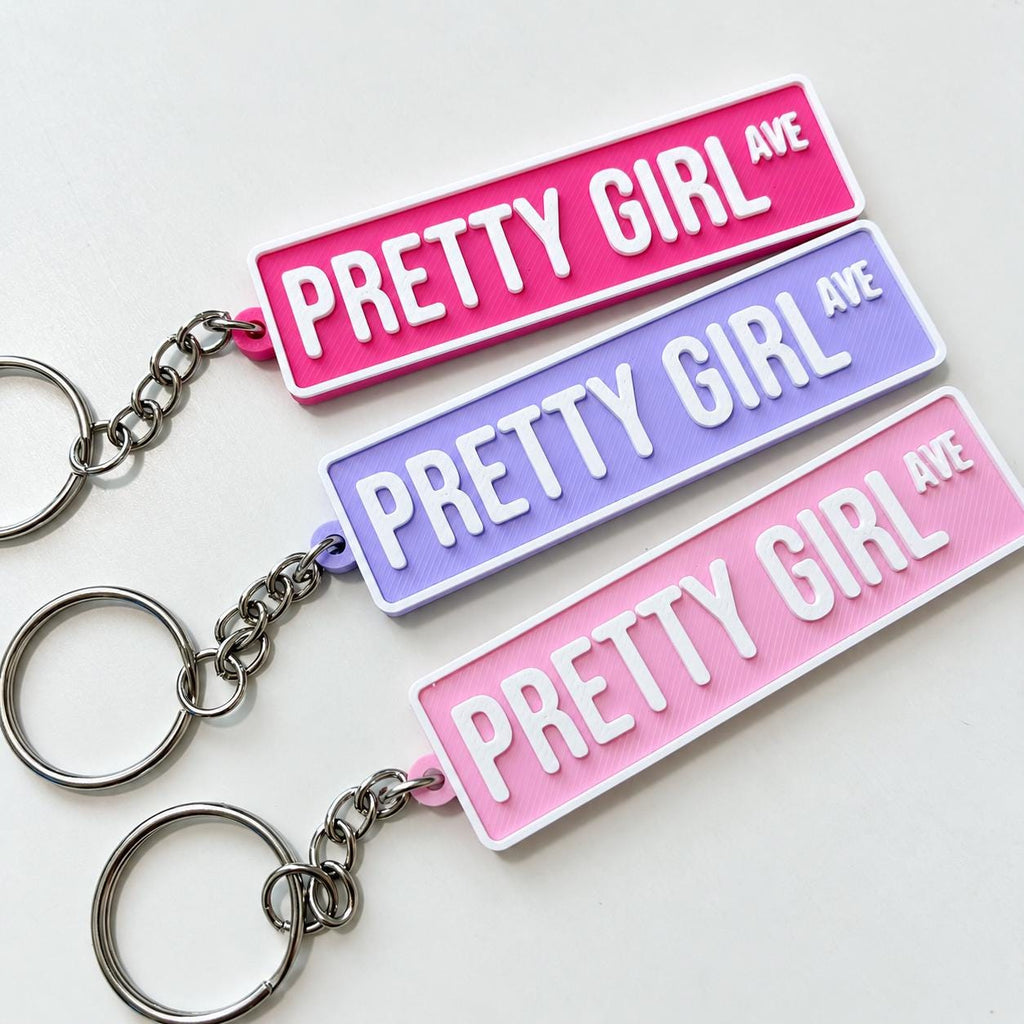 Pretty Girl Avenue Keyring Kids Backpack Keychain Bag Charm New Driver Pass Gift