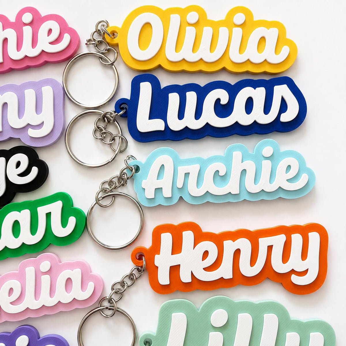 Personalised Name Keyring Kids Backpack Keychain New Driver Pass Party Bag Gift