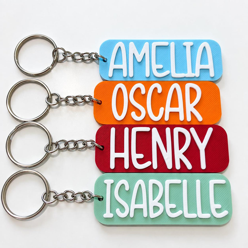 Personalised Name Keyring Kids Backpack Keychain New Driver Pass Party Bag Gift