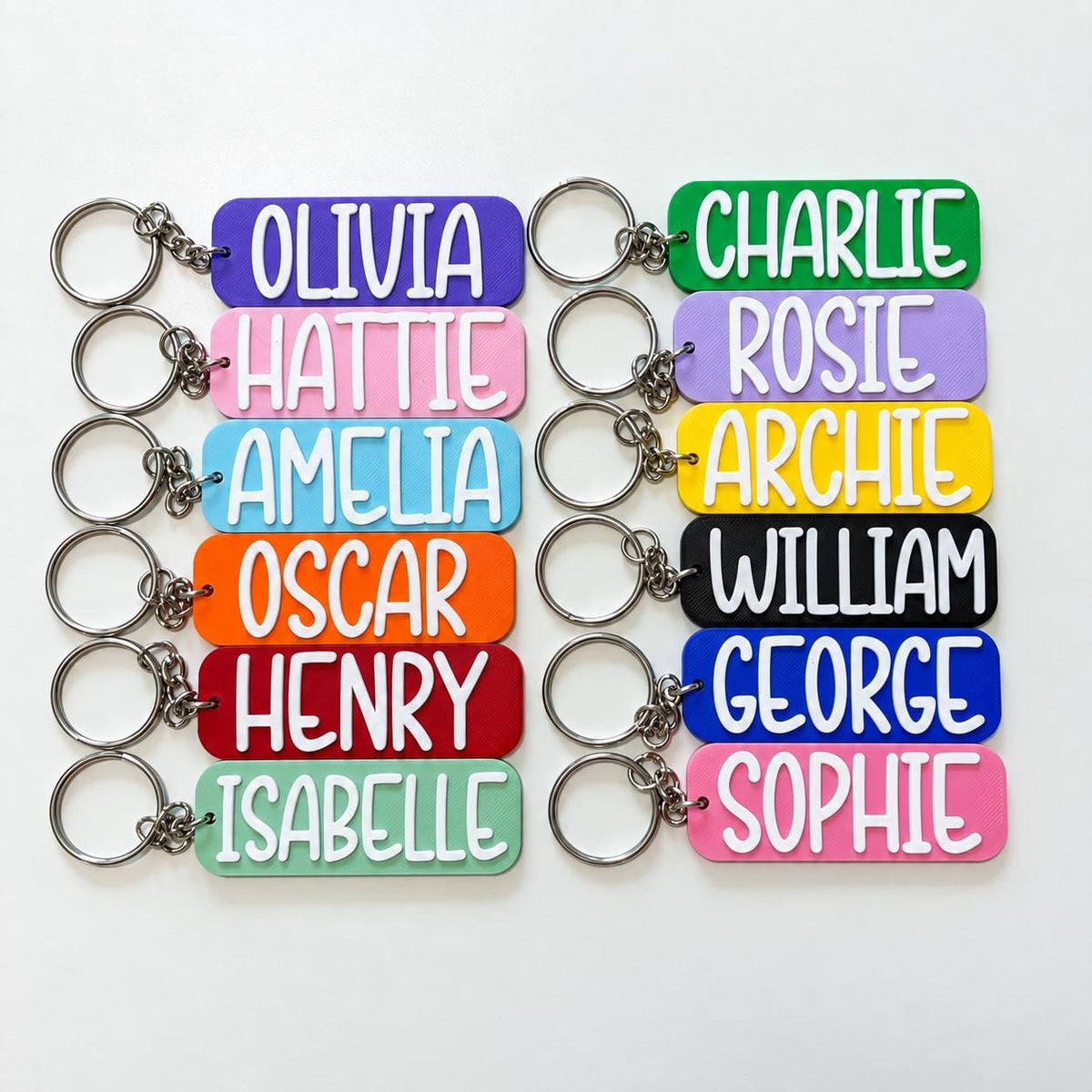Personalised Name Keyring Kids Backpack Keychain New Driver Pass Party Bag Gift