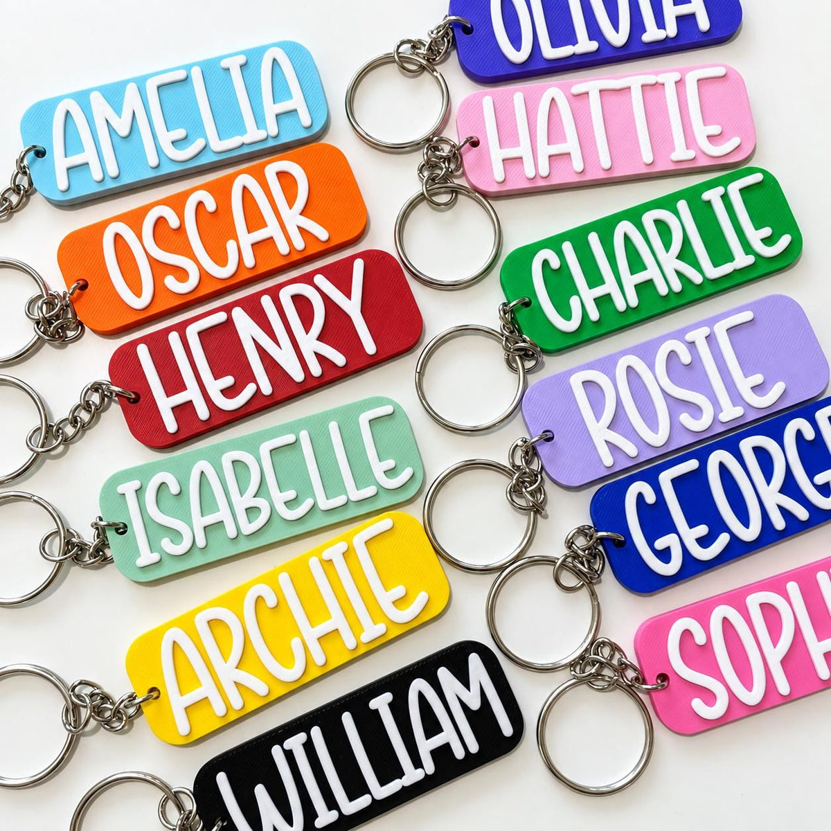 Personalised Name Keyring Kids Backpack Keychain New Driver Pass Party Bag Gift