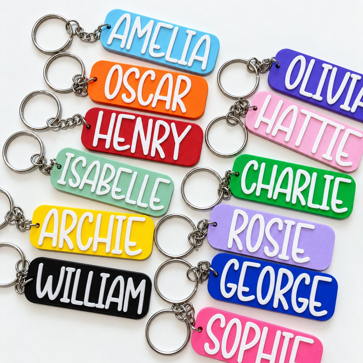 Personalised Name Keyring Kids Backpack Keychain New Driver Pass Party Bag Gift