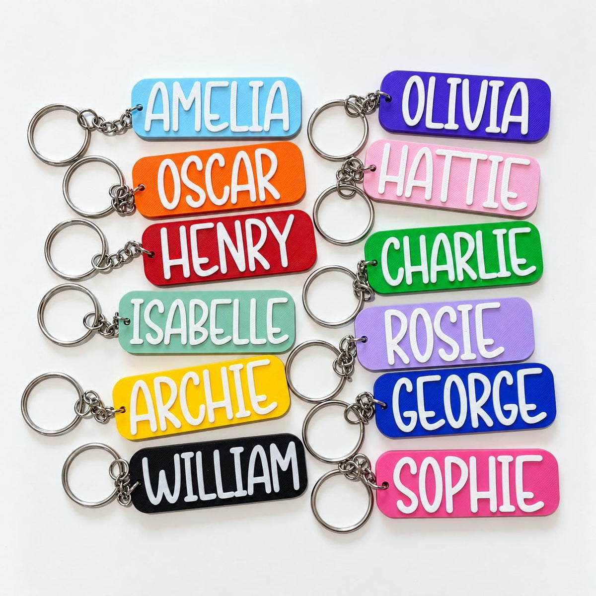 Personalised Name Keyring Kids Backpack Keychain New Driver Pass Party Bag Gift
