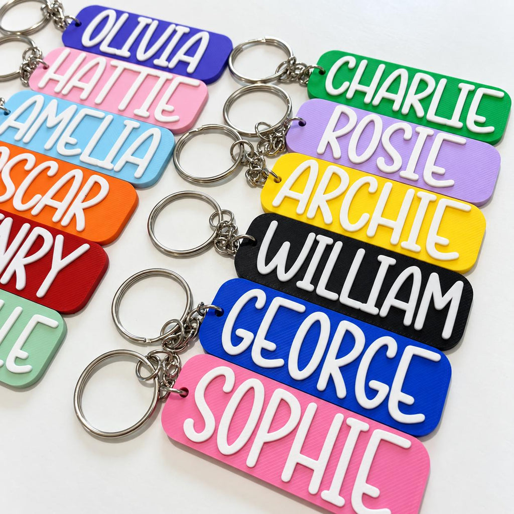 Personalised Name Keyring Kids Backpack Keychain New Driver Pass Party Bag Gift