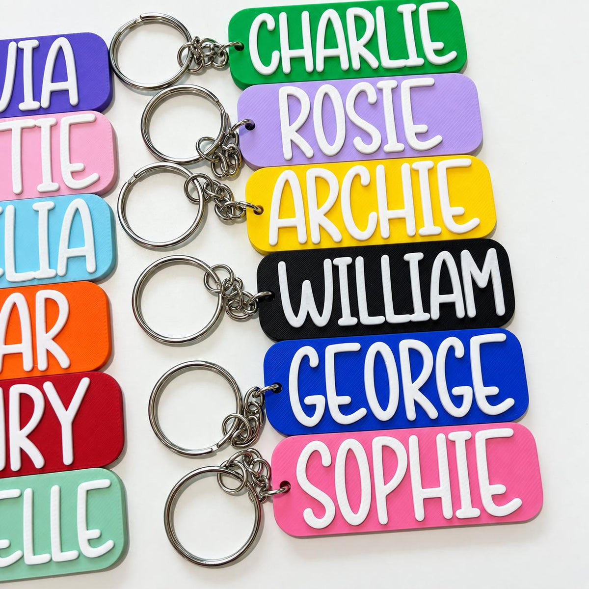 Personalised Name Keyring Kids Backpack Keychain New Driver Pass Party Bag Gift