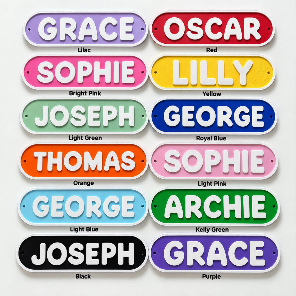 Personalised Kids Name Door Sign – Custom Girls Boys Bedroom Decoration Plate