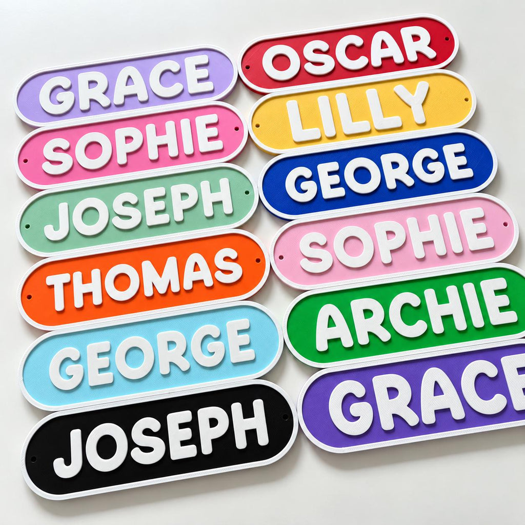 Personalised Kids Name Door Sign – Custom Girls Boys Bedroom Decoration Plate