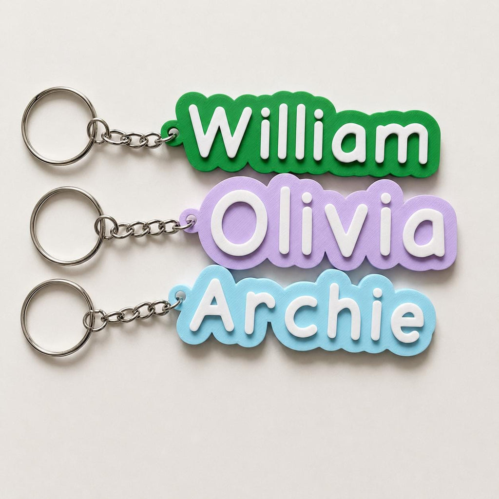Personalised Name Keyring Kids Backpack Keychain New Driver Pass Party Bag Gift