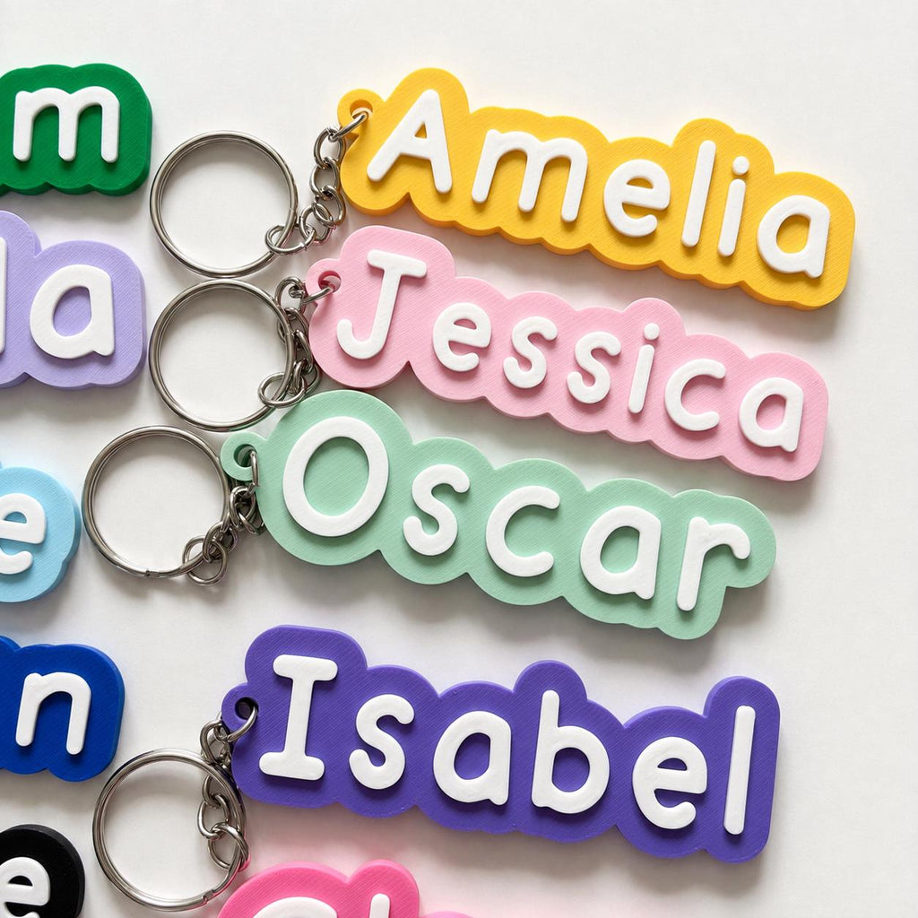 Personalised Name Keyring Kids Backpack Keychain New Driver Pass Party Bag Gift