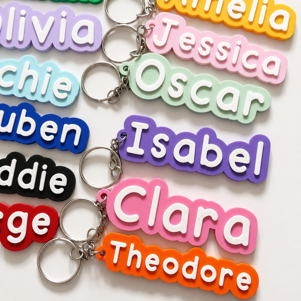 Personalised Name Keyring Kids Backpack Keychain New Driver Pass Party Bag Gift