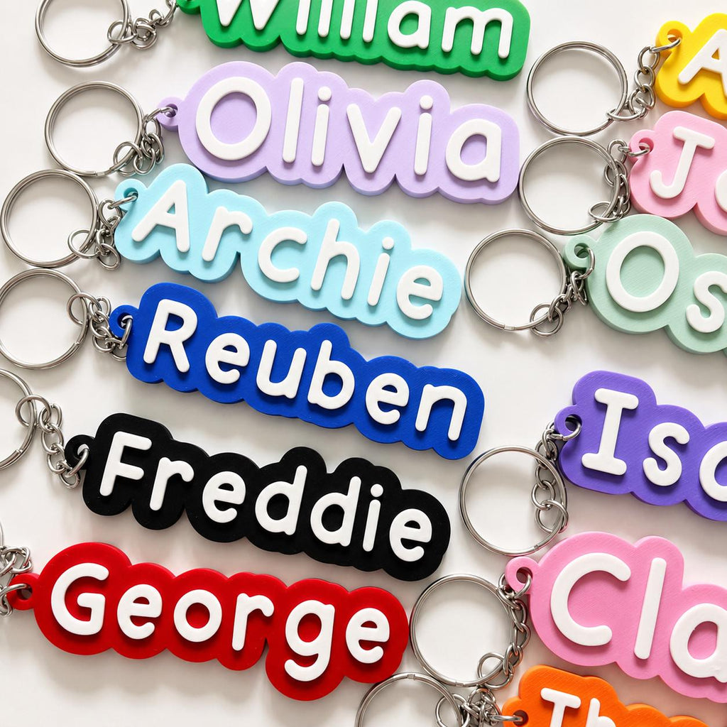 Personalised Name Keyring Kids Backpack Keychain New Driver Pass Party Bag Gift