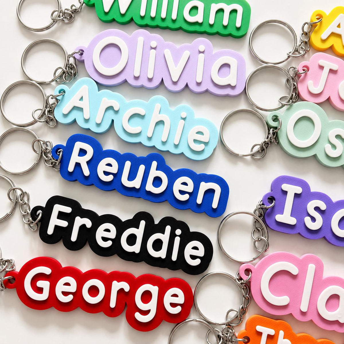 Personalised Name Keyring Kids Backpack Keychain New Driver Pass Party Bag Gift