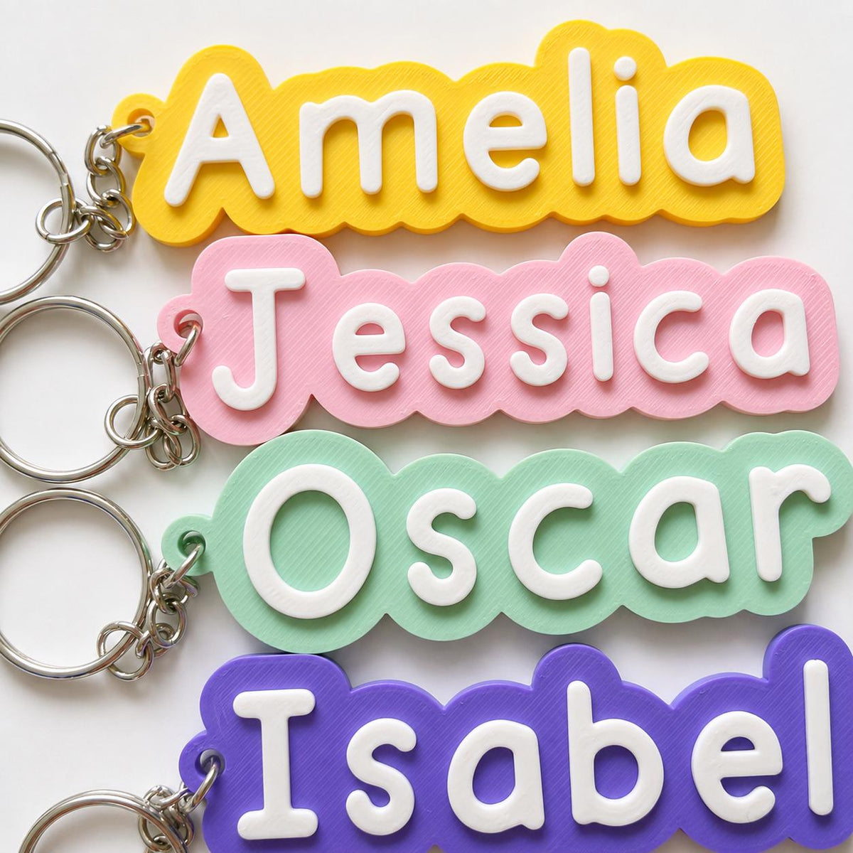 Personalised Name Keyring Kids Backpack Keychain New Driver Pass Party Bag Gift