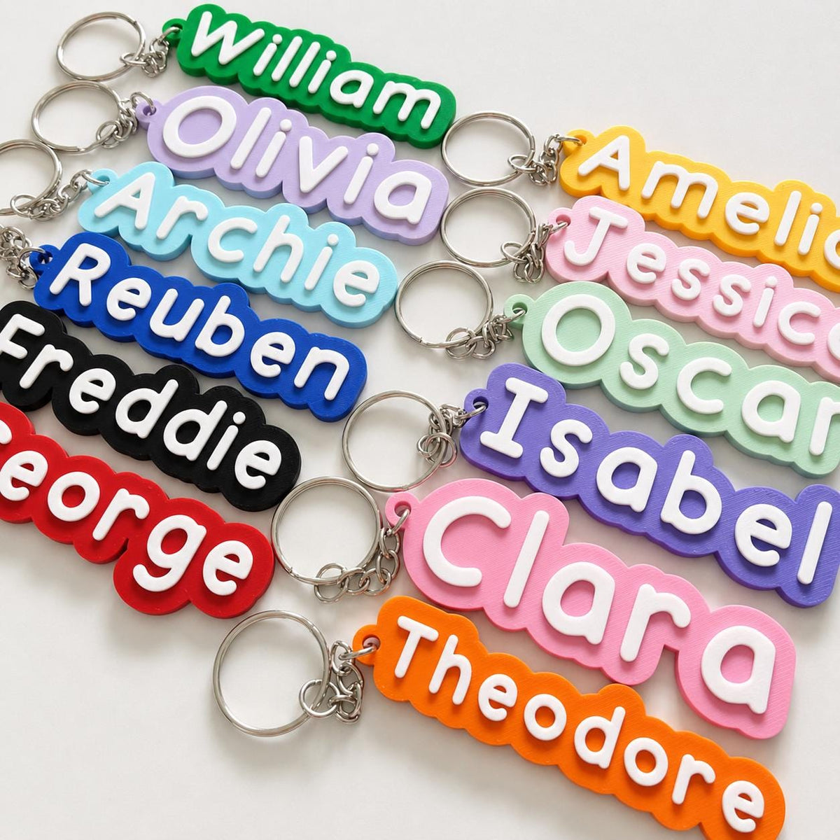 Personalised Name Keyring Kids Backpack Keychain New Driver Pass Party Bag Gift