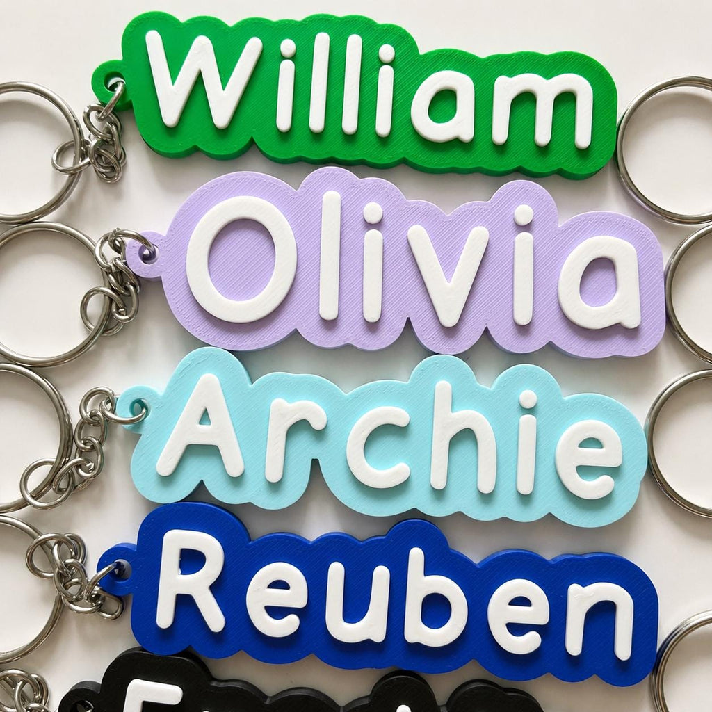 Personalised Name Keyring Kids Backpack Keychain New Driver Pass Party Bag Gift