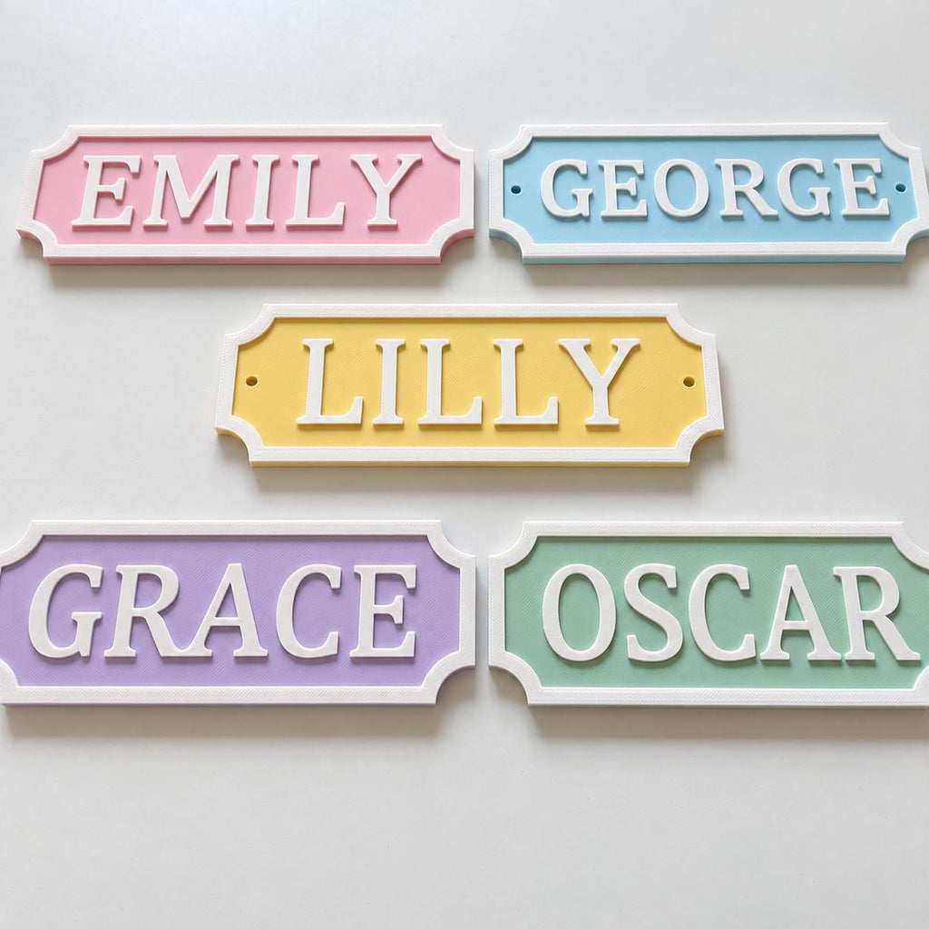 Personalised Kids Name Door Sign – Custom Girls Boys Bedroom Decoration Plate