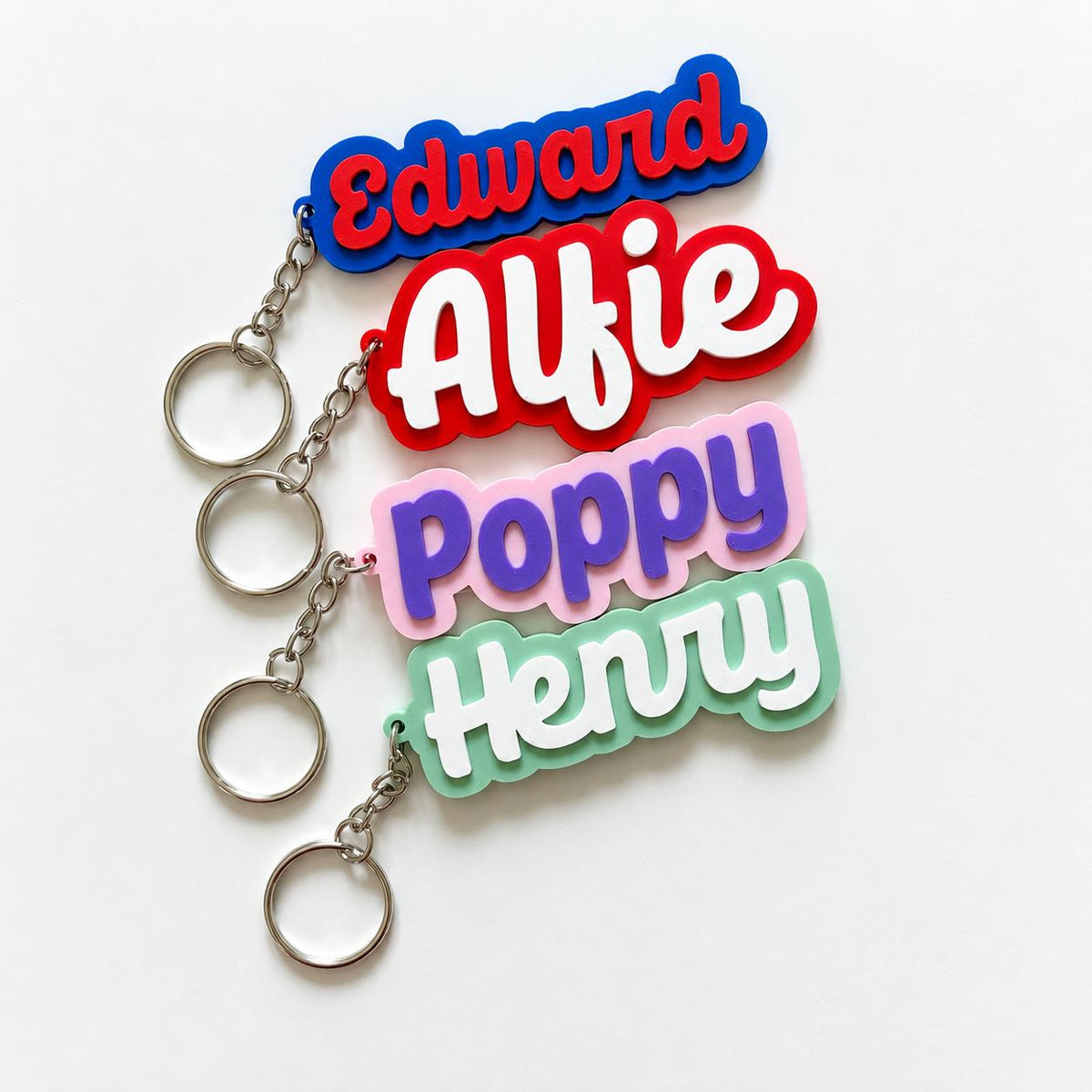 Personalised Name Keyring Kids Backpack Keychain New Driver Pass Party Bag Gift
