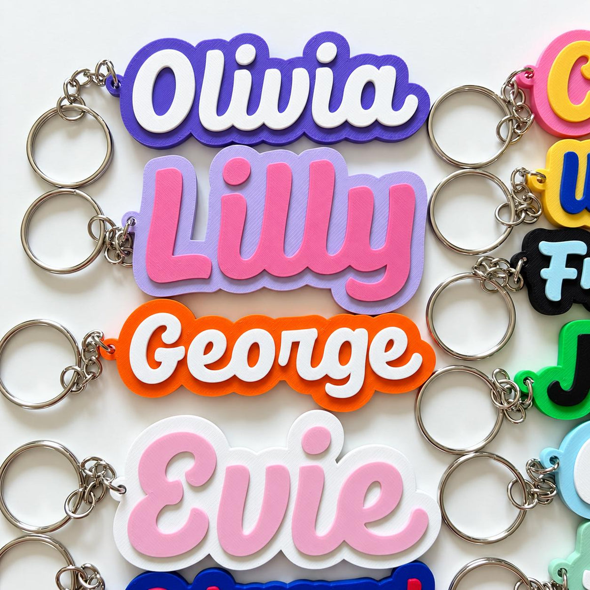 Personalised Name Keyring Kids Backpack Keychain New Driver Pass Party Bag Gift
