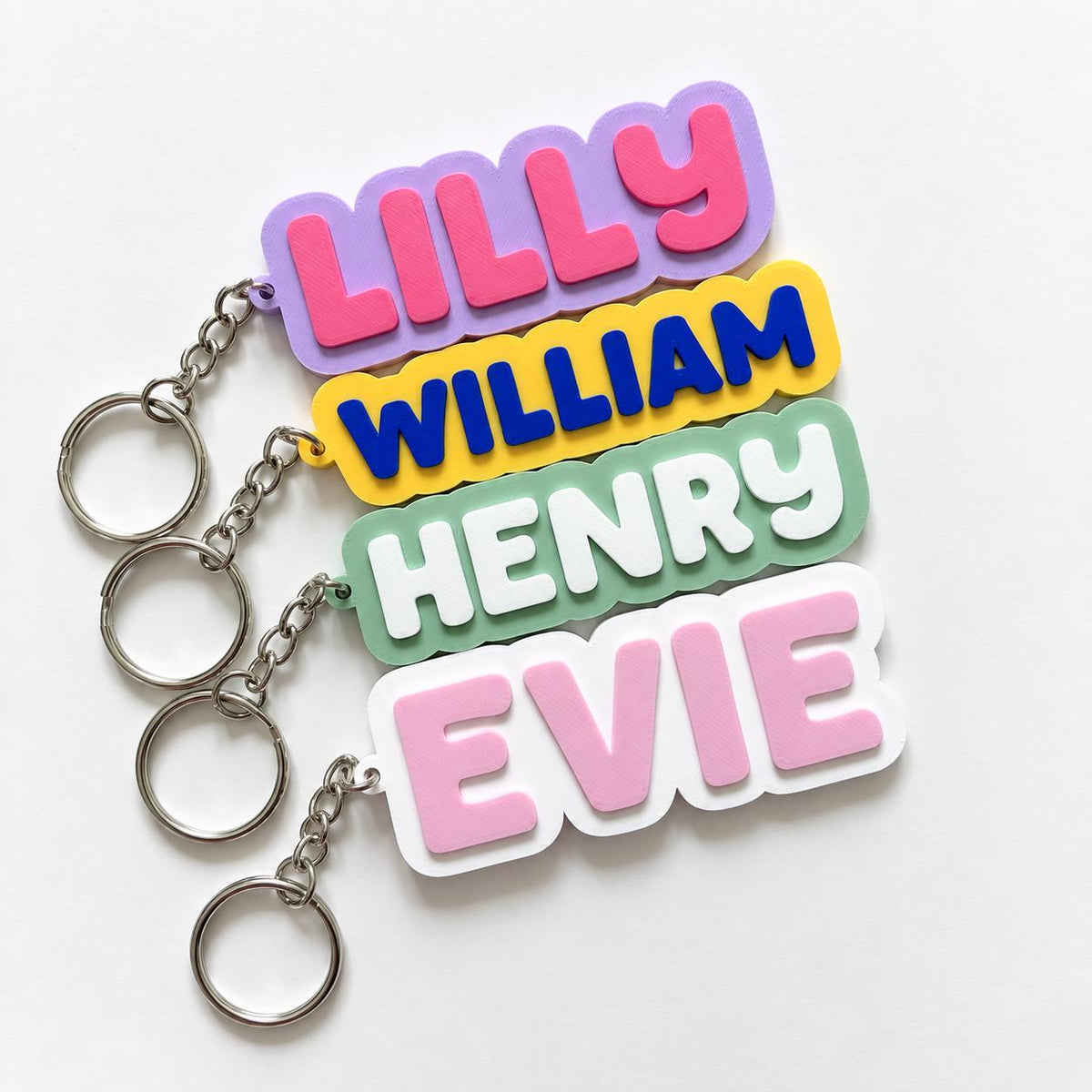 Personalised Name Keyring Kids Backpack Keychain New Driver Pass Party Bag Gift