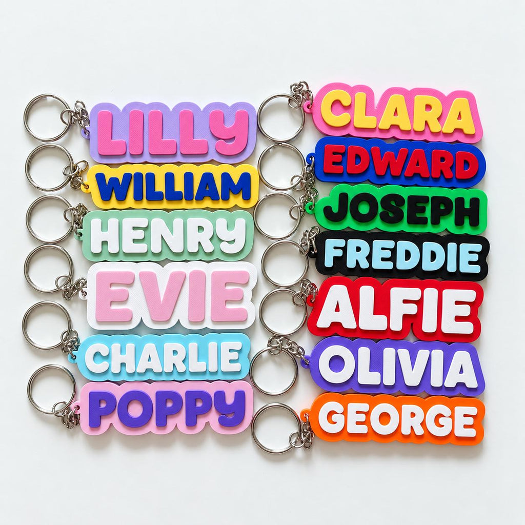 Personalised Name Keyring Kids Backpack Keychain New Driver Pass Party Bag Gift