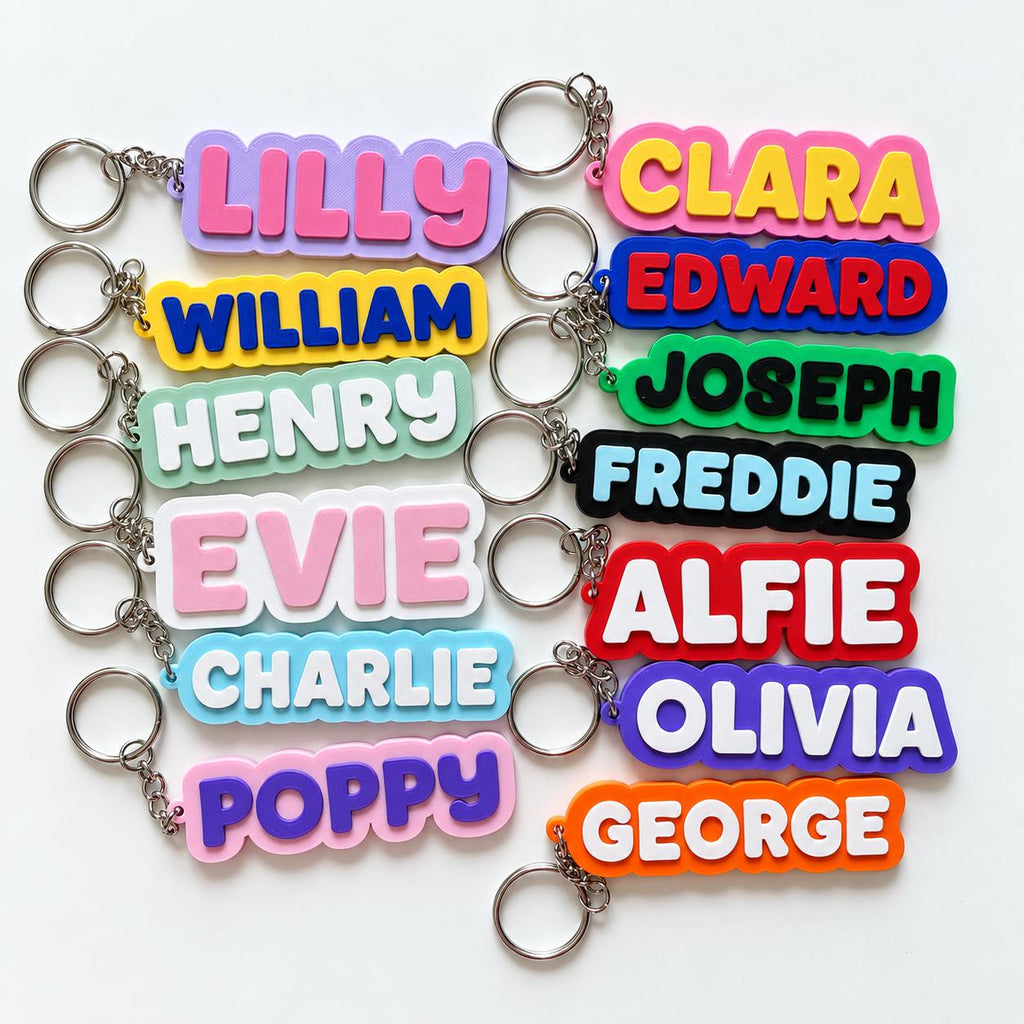 Personalised Name Keyring Kids Backpack Keychain New Driver Pass Party Bag Gift
