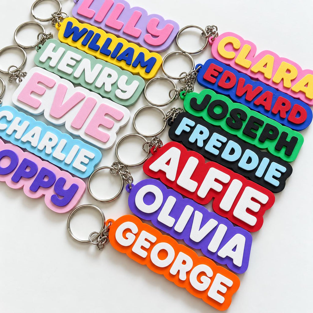Personalised Name Keyring Kids Backpack Keychain New Driver Pass Party Bag Gift