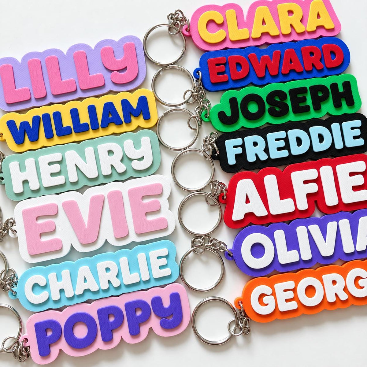 Personalised Name Keyring Kids Backpack Keychain New Driver Pass Party Bag Gift