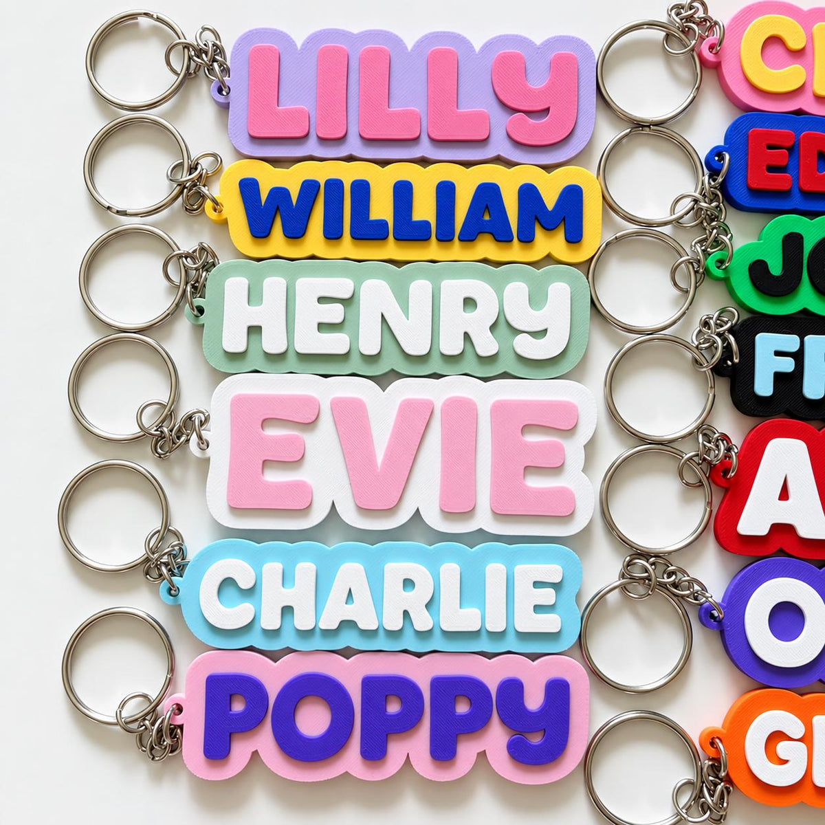Personalised Name Keyring Kids Backpack Keychain New Driver Pass Party Bag Gift