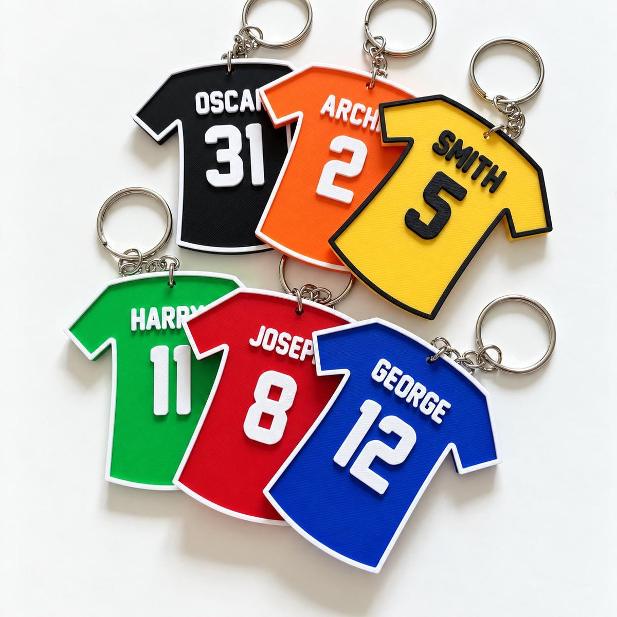 Personalised Name Football Keyrings Kids Backpack Keychain Boys PE Kit Bag Gift