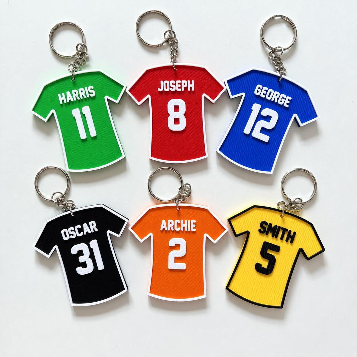 Personalised Name Football Keyrings Kids Backpack Keychain Boys PE Kit Bag Gift