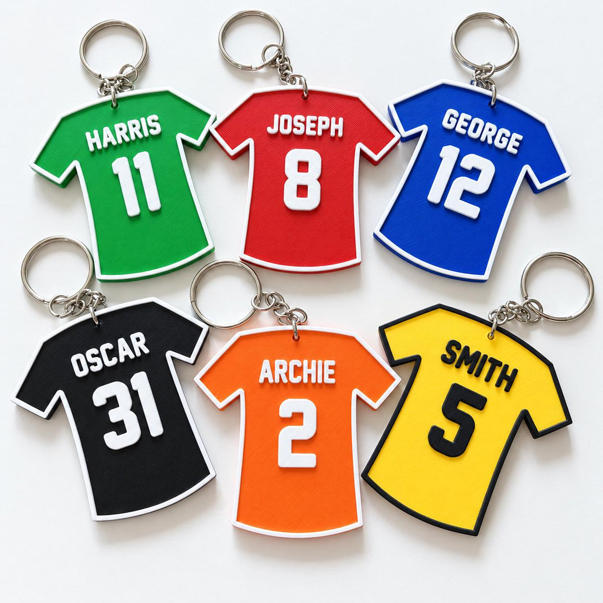Personalised Name Football Keyrings Kids Backpack Keychain Boys PE Kit Bag Gift