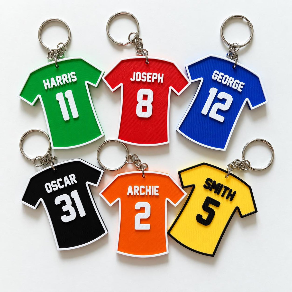 Personalised Name Football Keyrings Kids Backpack Keychain Boys PE Kit Bag Gift