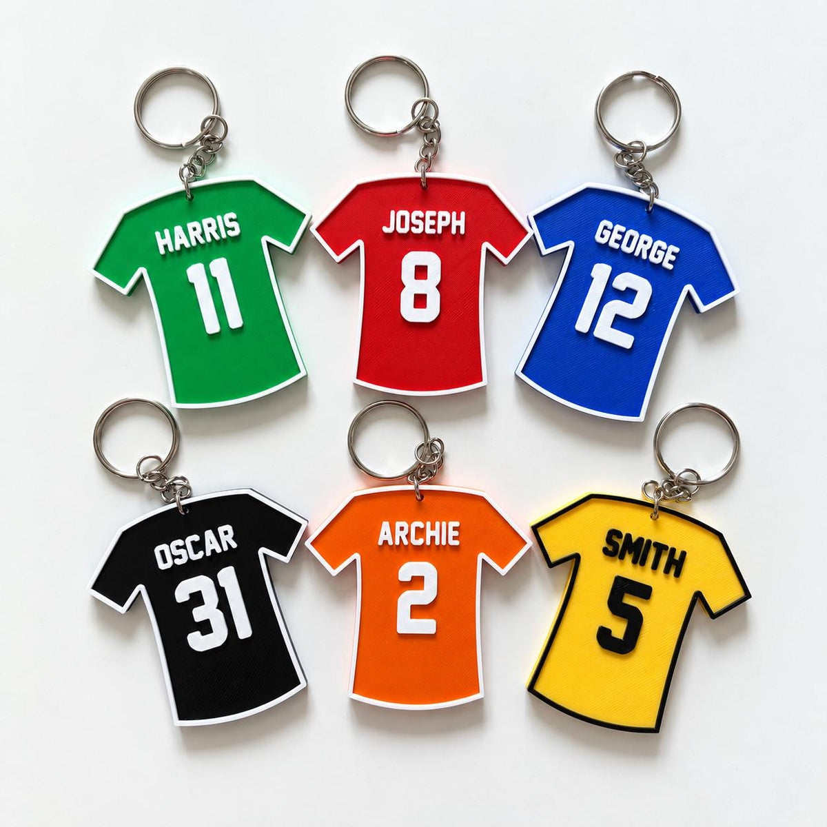 Personalised Name Football Keyrings Kids Backpack Keychain Boys PE Kit Bag Gift