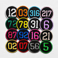 Personalised Embroidered Numbers Circle Patch Iron On & Sew On Custom Name Badge