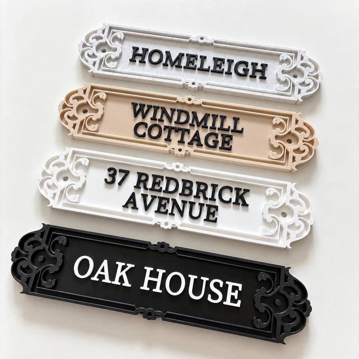 Personalised House Name Ornate Sign – Custom Home Front Door Number Gate Plate