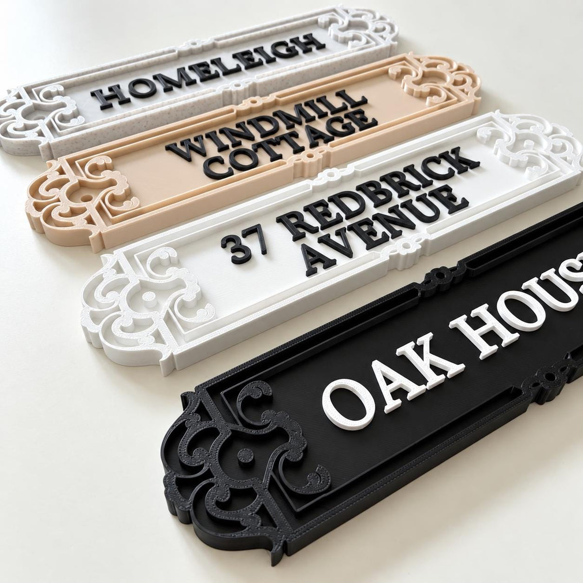 Personalised House Name Ornate Sign – Custom Home Front Door Number Gate Plate