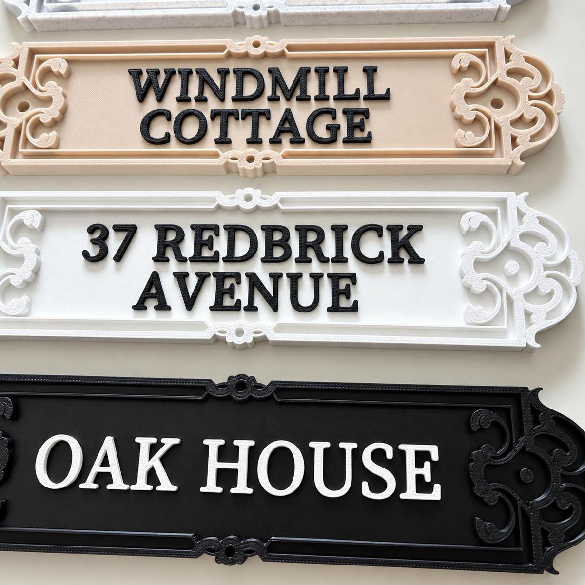 Personalised House Name Ornate Sign – Custom Home Front Door Number Gate Plate