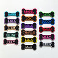 Personalised Embroidered Bone Patches Sew/Iron/VELCRO® Dog Name Harness Badge