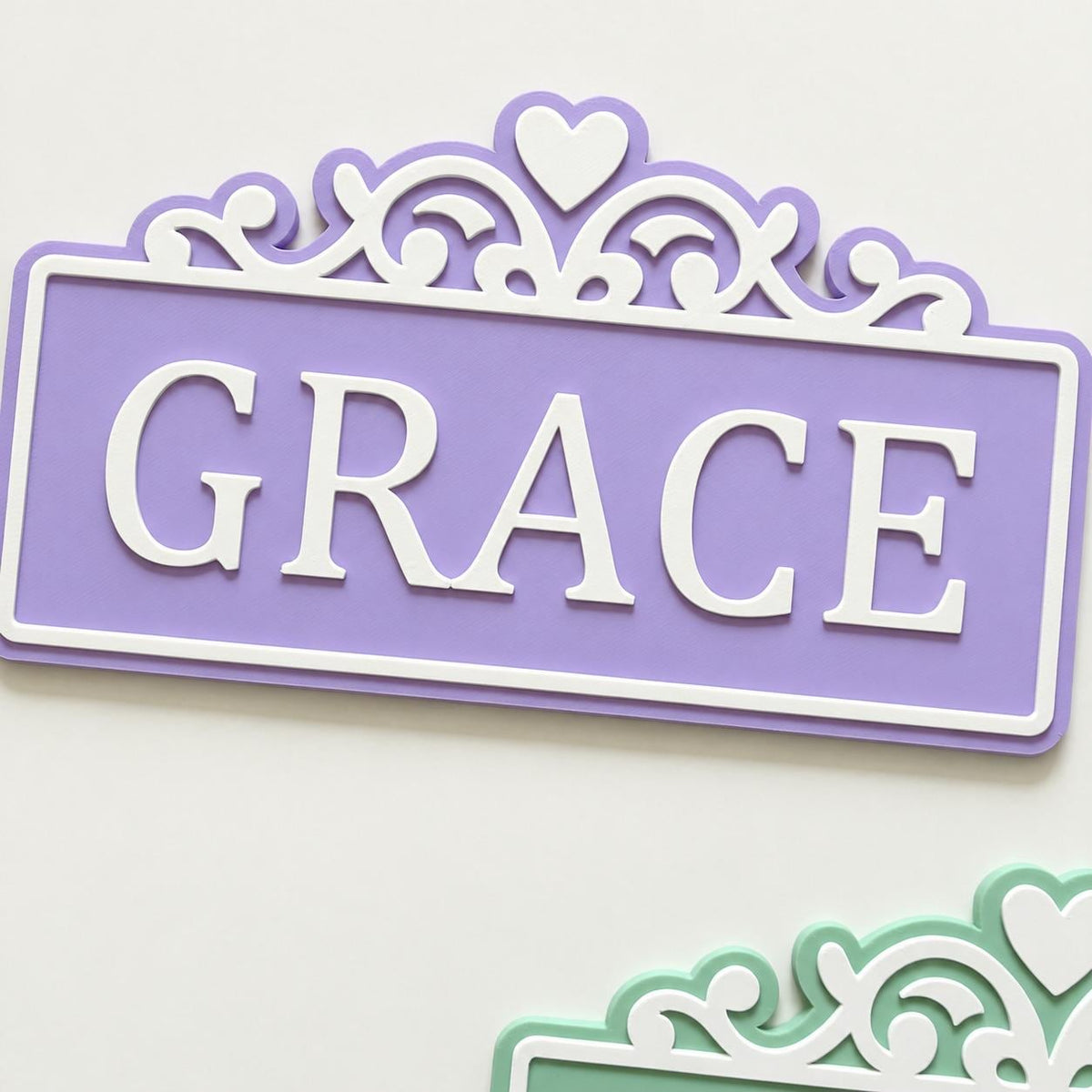 Personalised Name Door Sign Custom Girls Bedroom Heart Decoration Plate Plaque