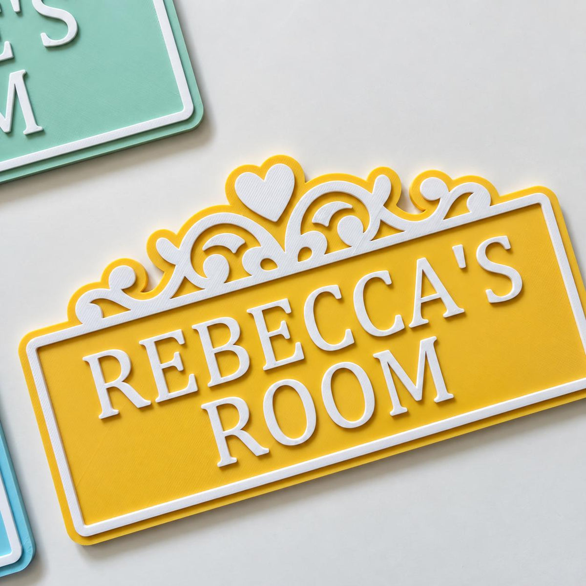 Personalised Name Door Sign Custom Girls Bedroom Heart Decoration Plate Plaque