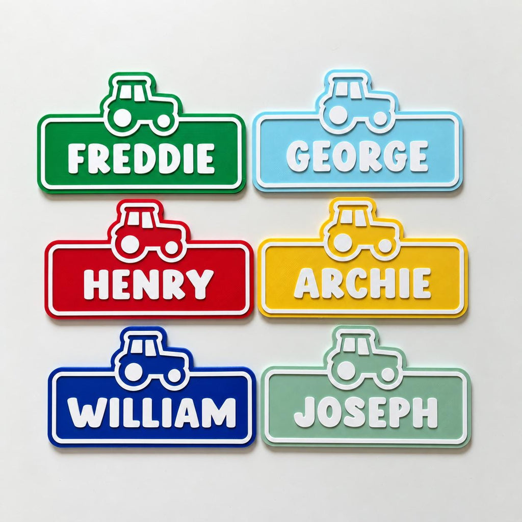 Personalised Name Door Sign - Custom Kids Boys Tractor Bedroom Decoration Plate